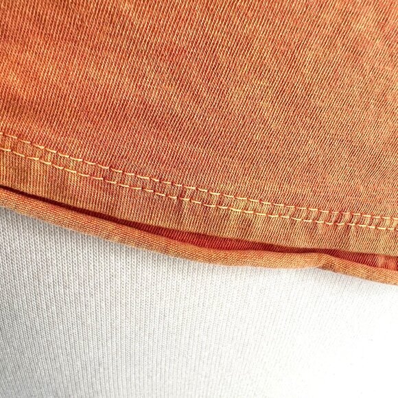 Eri + Ali Anthropologie Ruffle Shoulder Short Sleeve Shirt Orange Size Small - Picture 7 of 11